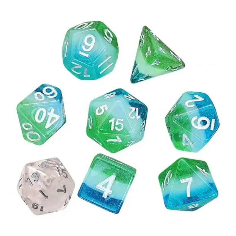 Dice<Dice Set: Blue Hawaiian SDZ 0005-08 - Miniature Marvels: Airplane Models & Painted Dice