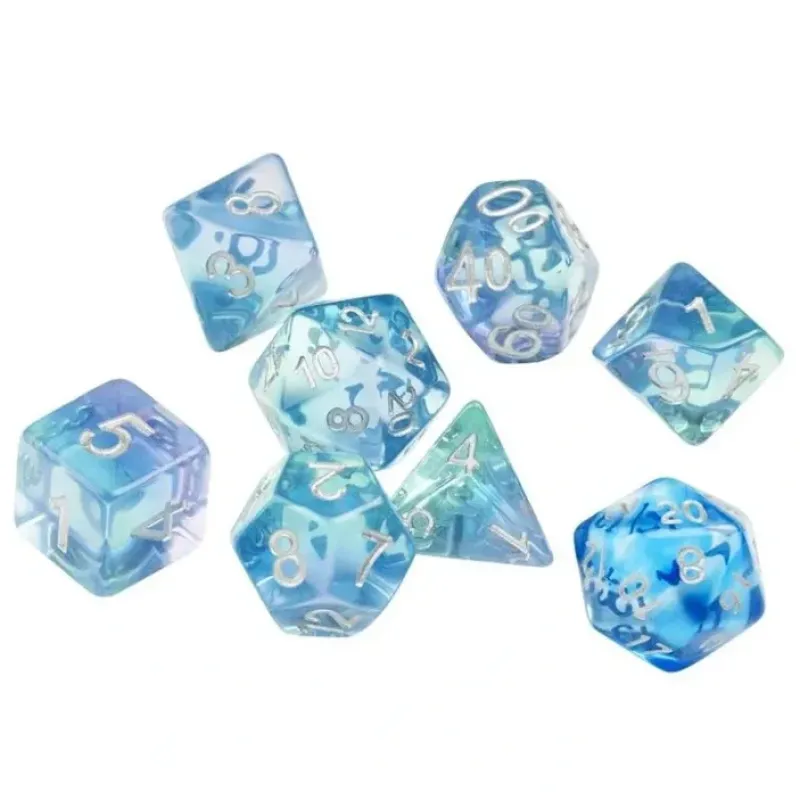Dice<Dice Set: Emerald Waters SDZ 0004-02 - Miniature Marvels: Airplane Models & Painted Dice