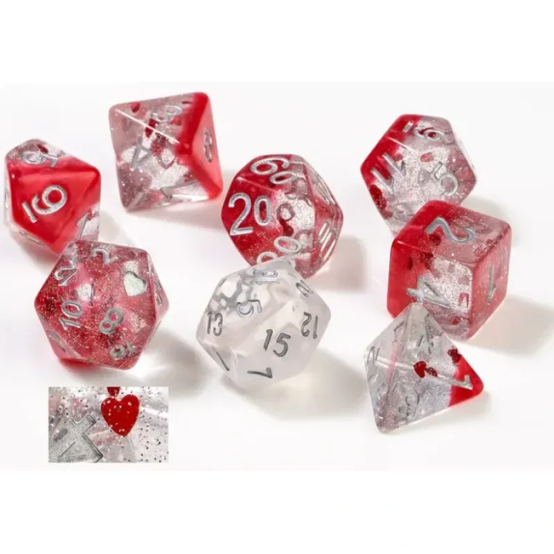 Dice<Dice Set: Hearts SDZ 0005-01 - Miniature Marvels: Airplane Models & Painted Dice
