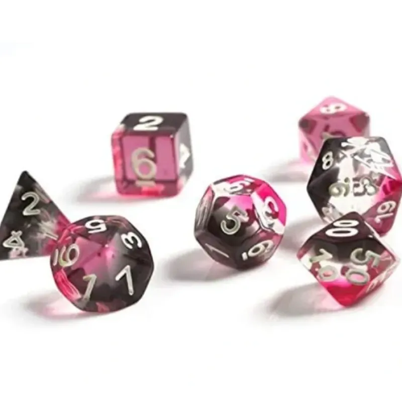 Dice<Dice Set: Pink, Clear, Black Resin SDZ 0002-01 - Miniature Marvels: Airplane Models & Painted Dice