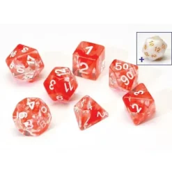 Dice<Dice Set: Red Cloud Transparent Resin SDZ 0001-09 - Miniature Marvels: Airplane Models & Painted Dice