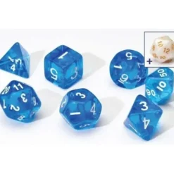 Dice<Dice Set: Translucent Blue Resin SDZ 0001-07 - Miniature Marvels: Airplane Models & Painted Dice