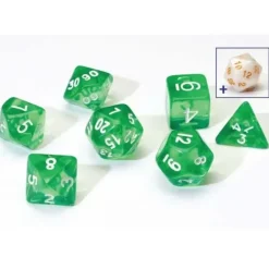 Dice<Dice Set: Translucent Green Resin SDZ 0001-06 - Miniature Marvels: Airplane Models & Painted Dice