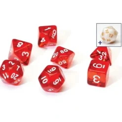 Dice<Dice Set: Translucent Red Resin SDZ 0001-04 - Miniature Marvels: Airplane Models & Painted Dice