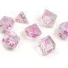 Dice<Dice Set: White Cloud, Pink Ink SDZ 0002-09 - Miniature Marvels: Airplane Models & Painted Dice