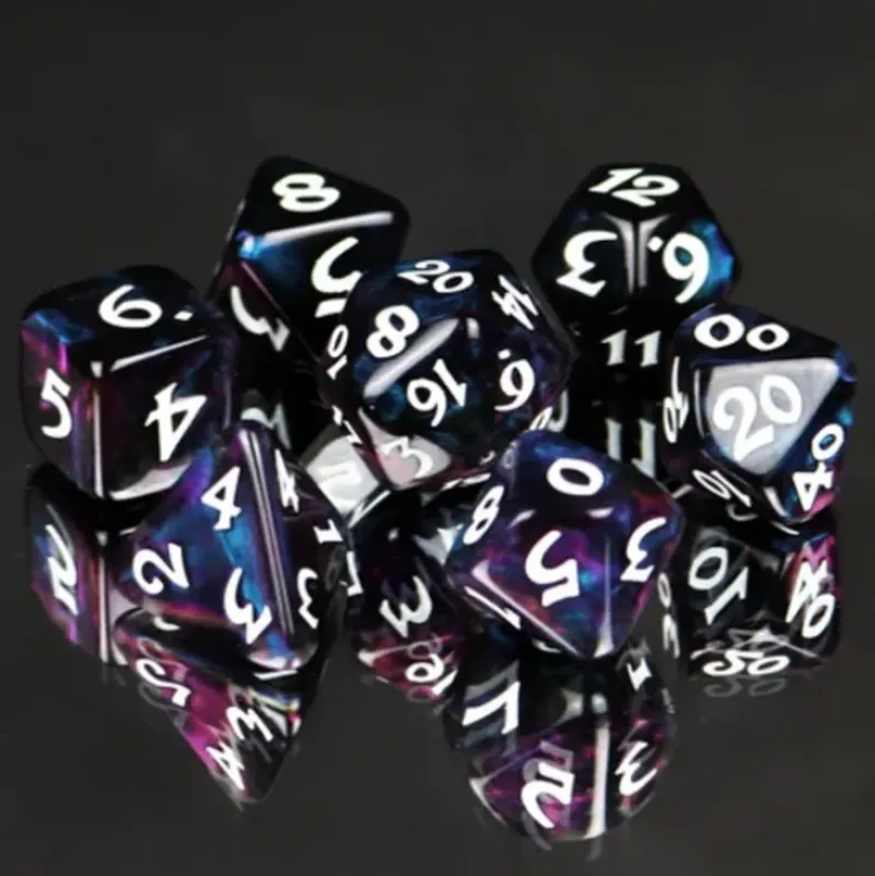 Shop All*Die Hard Dice - Elessia Moonstone Deepwalker w/ White Numbers - Miniature Marvels: Airplane Models & Painted Dice