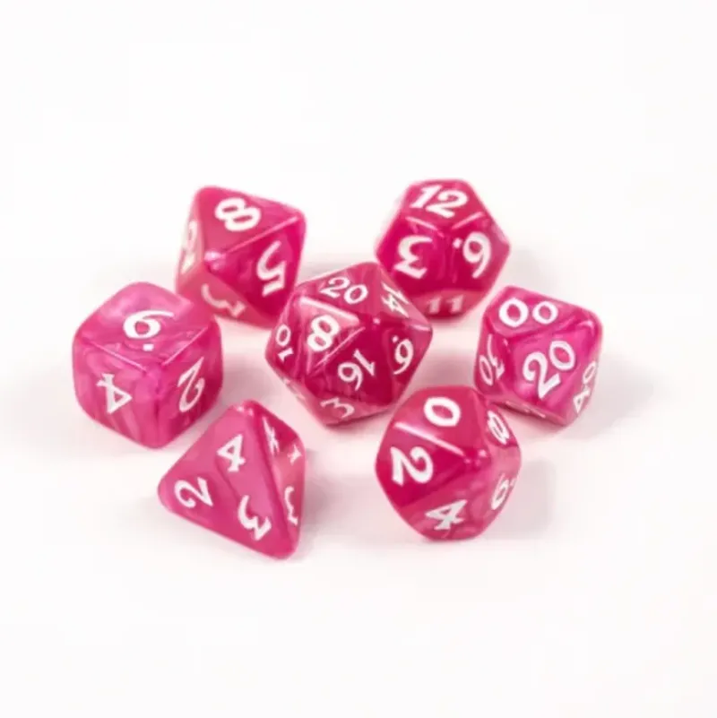 Shop All*Die Hard Dice - Elessia Pink with White - Miniature Marvels: Airplane Models & Painted Dice