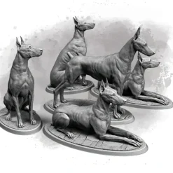 Shop All*Doberman, 75mm - Miniature Marvels: Airplane Models & Painted Dice