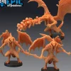 Miniature*Draconic Black Demons - Miniature Marvels: Airplane Models & Painted Dice