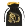 Shop All*Dragon Black & Golden Velour Dice Bag QWS BDRA121 - Miniature Marvels: Airplane Models & Painted Dice