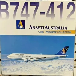 Airplane Model*Dragon Models 5521 1:400 Ansett Australia Boeing 747-412 - Miniature Marvels: Airplane Models & Painted Dice