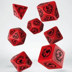 Dice<Dragons Red & Black Dice Set (7) QWS SDRA04 - Miniature Marvels: Airplane Models & Painted Dice