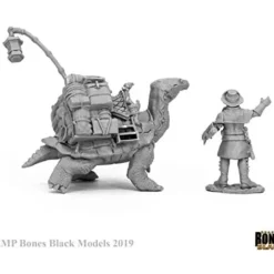 Miniature<Dreadmere Tortoise & Drayman: Bones Black RPR 44053 - Miniature Marvels: Airplane Models & Painted Dice