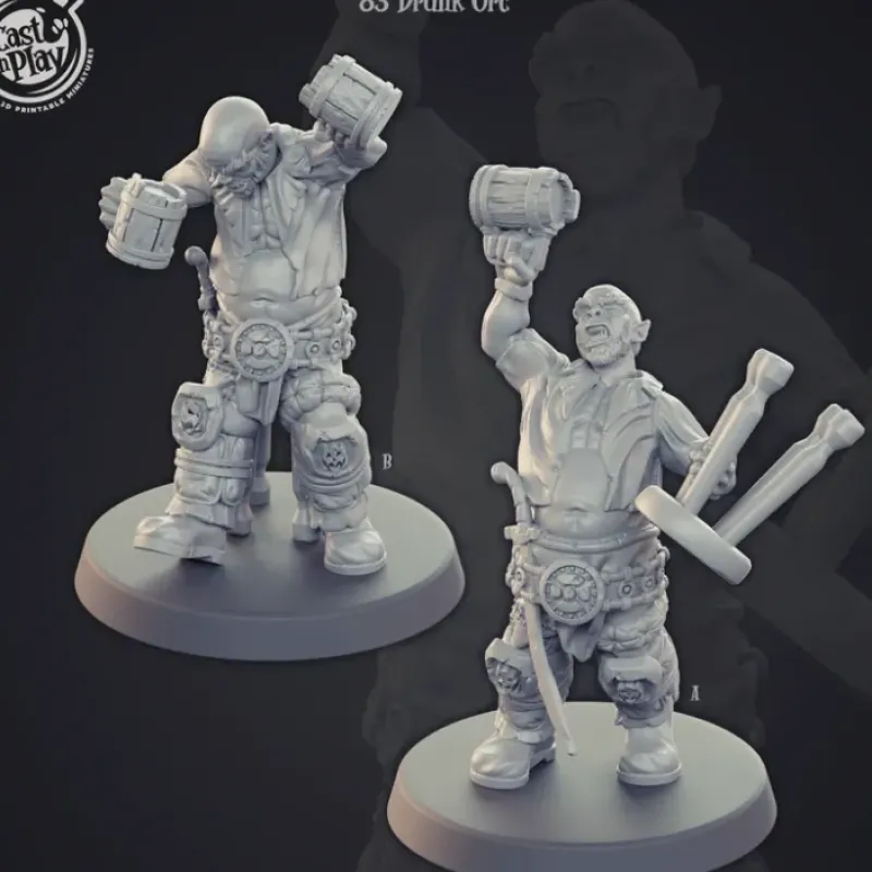Miniature<Drunk Orc - Miniature Marvels: Airplane Models & Painted Dice