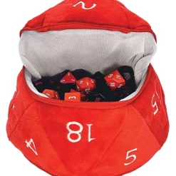 Accessories<Dungeons & Dragons RPG: Red and White D20 Plush Dice Bag - Miniature Marvels: Airplane Models & Painted Dice