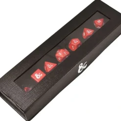 Accessories<Dungeons & Dragons RPG: Heavy Metal Red and White RPG Dice Set - Miniature Marvels: Airplane Models & Painted Dice