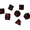 Accessories<Dungeons and Dragons RPG: Heavy Metal - Poly Black and Red Dice Set (7) - Miniature Marvels: Airplane Models & Painted Dice