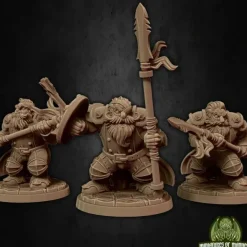Miniature<Dwarf Soldier Set 2 No Helmets - Miniature Marvels: Airplane Models & Painted Dice