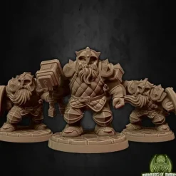 Miniature<Dwarf Soldier Set 1 With Helmets - Miniature Marvels: Airplane Models & Painted Dice