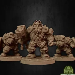 Miniature*Dwarf Soldier Set 1 Without Helmets - Miniature Marvels: Airplane Models & Painted Dice