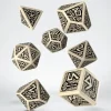 Dice<Dwarven Beige & Black Dice Set (7) QWS SDWA18 - Miniature Marvels: Airplane Models & Painted Dice
