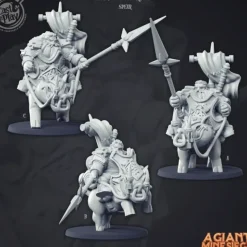 Miniature<Dwarven Rider Spear - Miniature Marvels: Airplane Models & Painted Dice