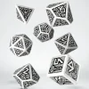 Dice<Dwarven White & Black Dice Set (7) QWS SDWA02 - Miniature Marvels: Airplane Models & Painted Dice