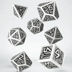 Dice<Dwarven White & Black Dice Set (7) QWS SDWA02 - Miniature Marvels: Airplane Models & Painted Dice
