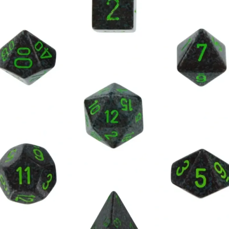 Dice<Earth: Speckled Polyhedral Dice Set (7's) CHX 25310 - Miniature Marvels: Airplane Models & Painted Dice