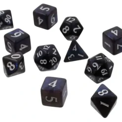 Accessories<Eclipse: Poly 11 Dice Set- Jet Black - Miniature Marvels: Airplane Models & Painted Dice