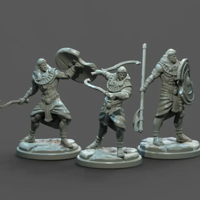 Miniature<Egyptian Guards Bundle - Miniature Marvels: Airplane Models & Painted Dice