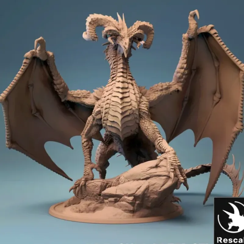 Miniature<Elder Black Dragon - Miniature Marvels: Airplane Models & Painted Dice