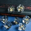 Shop All*Elixir Liquid Core Set Clear w/ Gold Glitter and Black Numbers - Miniature Marvels: Airplane Models & Painted Dice