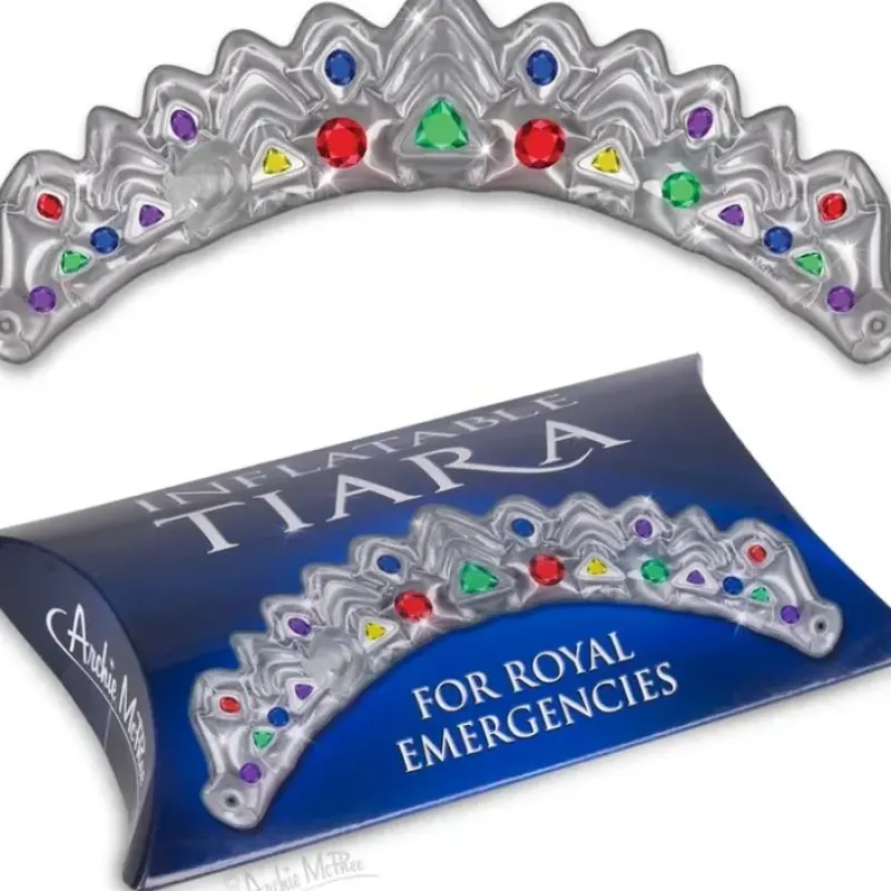 Egpull<Emergency Inflatable Tiara - Royal Crown Princess Queen Headband - Archie McPhee - Miniature Marvels: Airplane Models & Painted Dice