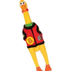 Egpull<EMOTIONAL SUPPORT CHICKEN - Loud Squeaking Classic Gag Toy - Archie McPhee - Miniature Marvels: Airplane Models & Painted Dice