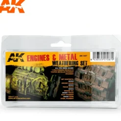 Paint<Engines And Metal Weathering Set LTG AK-087 - Miniature Marvels: Airplane Models & Painted Dice