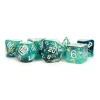 Dice<Eternal Teal/Black 16mm Resin Poly Set MET 634 - Miniature Marvels: Airplane Models & Painted Dice