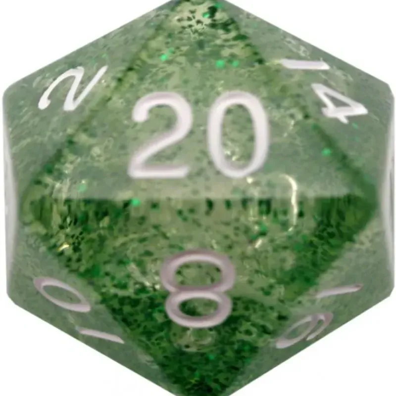 Shop All*FanRoll LIC20520 D20 35mm Etheral Green Dice - Miniature Marvels: Airplane Models & Painted Dice