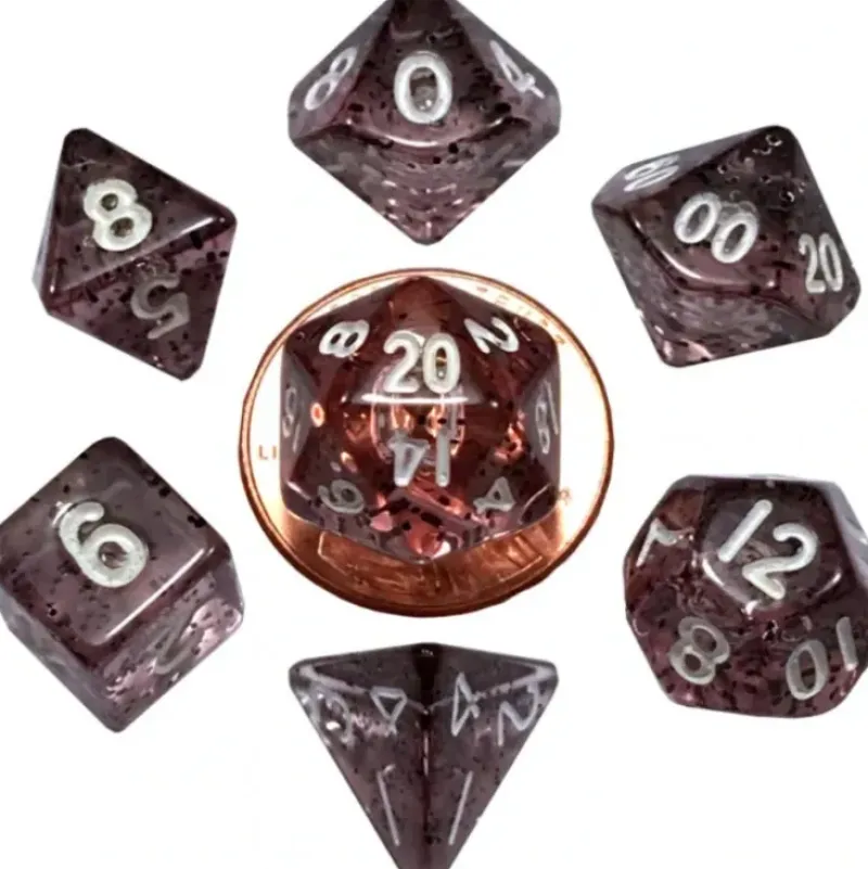Shop All*FanRoll LIC4203 Mini Ethereal Black w/White Numbers - Miniature Marvels: Airplane Models & Painted Dice