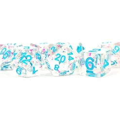 Shop All*FanRoll LIC617 7-Set Confetti Clear Pink and Blue with Blue - Miniature Marvels: Airplane Models & Painted Dice