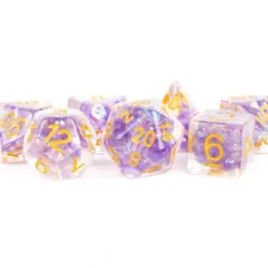 Shop All*FanRoll LIC687 7-Set Pearl Purple w/Gold Numbers - Miniature Marvels: Airplane Models & Painted Dice