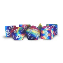 Shop All*FanRoll LIC784 Sharp Edge Silicone Rubber Dice Set: Rainbow - Miniature Marvels: Airplane Models & Painted Dice
