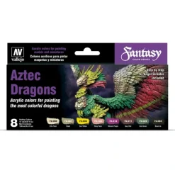 Accessories<Fantasy Color: Aztec Dragons - Miniature Marvels: Airplane Models & Painted Dice