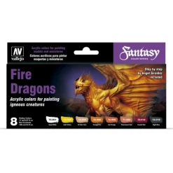 Accessories<Fantasy Color: Fire Dragons - Miniature Marvels: Airplane Models & Painted Dice