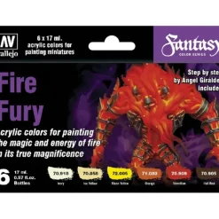 Accessories<Fantasy Color Series: Fire Fury (6) - Miniature Marvels: Airplane Models & Painted Dice