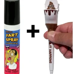 Egpull<Fart Spray Can + Toilet Bowl Poop Turd Pen - Funny GaG Joke Prank Stink Set - Miniature Marvels: Airplane Models & Painted Dice
