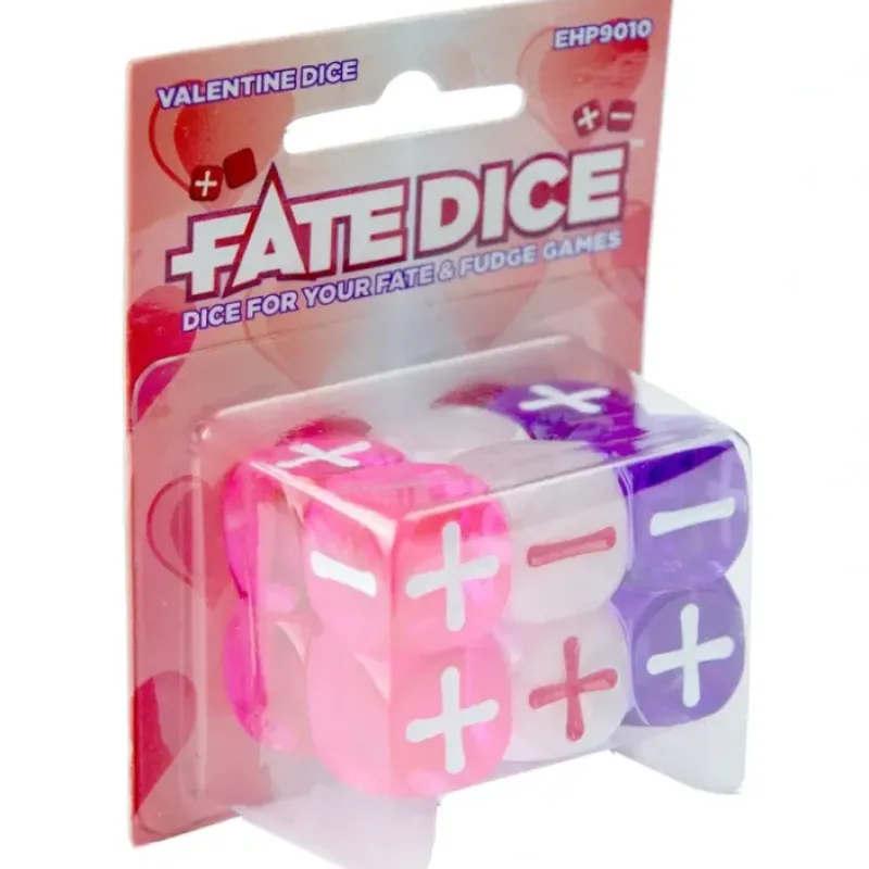 Dice<Fate Core RPG: Fate Dice - Valentine (12) EHP 9010 - Miniature Marvels: Airplane Models & Painted Dice