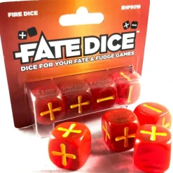 Dice<Fate Core RPG: Fate Dice - Fire (4) EHP 9019 - Miniature Marvels: Airplane Models & Painted Dice