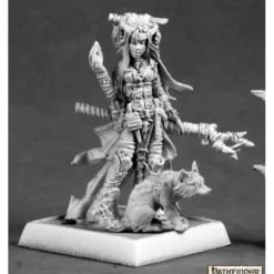 Miniature<Feiya, Iconic Witch & Fox Familiar: Pathfinder RPR 60048 - Miniature Marvels: Airplane Models & Painted Dice