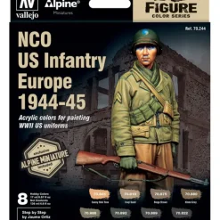Accessories<Figure Color Series: NCO US Infantry Europe 1944-45 (8) - Miniature Marvels: Airplane Models & Painted Dice